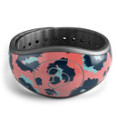 Leopard Coral and Teal V23 - Full Body Skin Decal Wrap Kit for Disney Magic Band