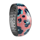 Leopard Coral and Teal V23 - Full Body Skin Decal Wrap Kit for Disney Magic Band