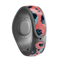 Leopard Coral and Teal V23 - Full Body Skin Decal Wrap Kit for Disney Magic Band