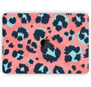 Leopard Coral and Teal V23 // Skin Decal Wrap Kit Compatible with the Apple MacBook Pro, Pro with Touch Bar or Air (11, 12, 13, 15 & 16" - All Versions Available)