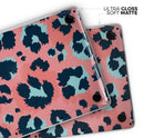Leopard Coral and Teal V23 // Skin Decal Wrap Kit Compatible with the Apple MacBook Pro, Pro with Touch Bar or Air (11, 12, 13, 15 & 16" - All Versions Available)