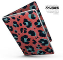 Leopard Coral and Teal V23 // Skin Decal Wrap Kit Compatible with the Apple MacBook Pro, Pro with Touch Bar or Air (11, 12, 13, 15 & 16" - All Versions Available)