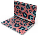 Leopard Coral and Teal V23 // Skin Decal Wrap Kit Compatible with the Apple MacBook Pro, Pro with Touch Bar or Air (11, 12, 13, 15 & 16" - All Versions Available)