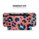 Leopard Coral and Teal V23 - Full Body Skin Decal Wrap Kit for Nintendo Switch Console & Dock, Pro Controller, Switch Lite, 3DS XL, 2DS XL, DSi, Wii