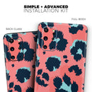 Leopard Coral and Teal V23 - Premium Vinyl Skin Decal for Samsung Galaxy S25 Ultra, S24, S23, S22 & All Galaxy S Models