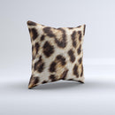 Leopard Furry Animal Hide ink-Fuzed Decorative Throw Pillow