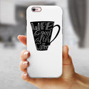 Life Begins After Coffee iPhone 6/6s or 6/6s Plus 2-Piece Hybrid INK-Fuzed Case