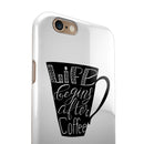 Life Begins After Coffee iPhone 6/6s or 6/6s Plus 2-Piece Hybrid INK-Fuzed Case