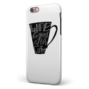 Life Begins After Coffee iPhone 6/6s or 6/6s Plus 2-Piece Hybrid INK-Fuzed Case