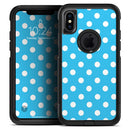 Light Blue & White Polka Dot (Converted) - Skin Kit for the iPhone OtterBox Cases