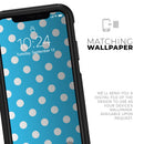 Light Blue & White Polka Dot (Converted) - Skin Kit for the iPhone OtterBox Cases