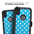 Light Blue & White Polka Dot (Converted) - Skin Kit for the iPhone OtterBox Cases