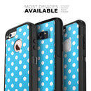Light Blue & White Polka Dot (Converted) - Skin Kit for the iPhone OtterBox Cases