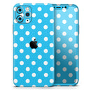 Light Blue & White Polka Dot (Converted)  - Protective Skin Wrap & Decal – Compatible with iPhone SE to iPhone 17 Pro Max (All Models)