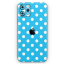 Light Blue & White Polka Dot (Converted)  - Protective Skin Wrap & Decal – Compatible with iPhone SE to iPhone 17 Pro Max (All Models)