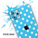 Light Blue & White Polka Dot (Converted)  - Protective Skin Wrap & Decal – Compatible with iPhone SE to iPhone 17 Pro Max (All Models)