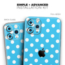 Light Blue & White Polka Dot (Converted)  - Protective Skin Wrap & Decal – Compatible with iPhone SE to iPhone 17 Pro Max (All Models)
