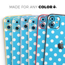 Light Blue & White Polka Dot (Converted)  - Protective Skin Wrap & Decal – Compatible with iPhone SE to iPhone 17 Pro Max (All Models)