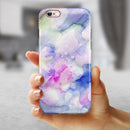 Light Blue 3123 Absorbed Watercolor Texture iPhone 6/6s or 6/6s Plus 2-Piece Hybrid INK-Fuzed Case