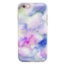 Light Blue 3123 Absorbed Watercolor Texture iPhone 6/6s or 6/6s Plus 2-Piece Hybrid INK-Fuzed Case