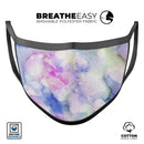 Light Blue 3123 Absorbed Watercolor Texture - Made in USA Mouth Cover Unisex Anti-Dust Cotton Blend Reusable & Washable Face Mask with Adjustable Sizing for Adult or Child