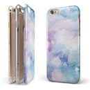 Light Blue 3 Absorbed Watercolor Texture iPhone 6/6s or 6/6s Plus 2-Piece Hybrid INK-Fuzed Case