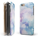 Light Blue 3 Absorbed Watercolor Texture iPhone 6/6s or 6/6s Plus 2-Piece Hybrid INK-Fuzed Case