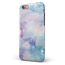 Light Blue 3 Absorbed Watercolor Texture iPhone 6/6s or 6/6s Plus 2-Piece Hybrid INK-Fuzed Case