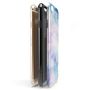 Light Blue 3 Absorbed Watercolor Texture iPhone 6/6s or 6/6s Plus 2-Piece Hybrid INK-Fuzed Case