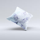 Light Blue Butterfly Outline ink-Fuzed Decorative Throw Pillow