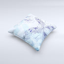 Light Blue Butterfly Outline ink-Fuzed Decorative Throw Pillow