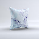 Light Blue Butterfly Outline ink-Fuzed Decorative Throw Pillow