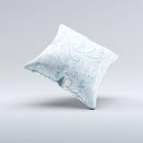 Light Blue Droplet Sprout Pattern ink-Fuzed Decorative Throw Pillow