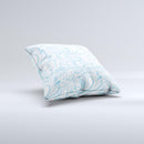 Light Blue Droplet Sprout Pattern ink-Fuzed Decorative Throw Pillow