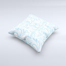 Light Blue Droplet Sprout Pattern ink-Fuzed Decorative Throw Pillow