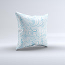 Light Blue Droplet Sprout Pattern ink-Fuzed Decorative Throw Pillow