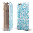 Light Blue Paisley Floral iPhone 6/6s or 6/6s Plus 2-Piece Hybrid INK-Fuzed Case