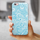 Light Blue Paisley Floral iPhone 6/6s or 6/6s Plus 2-Piece Hybrid INK-Fuzed Case