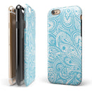 Light Blue Paisley Floral iPhone 6/6s or 6/6s Plus 2-Piece Hybrid INK-Fuzed Case