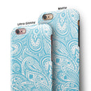 Light Blue Paisley Floral iPhone 6/6s or 6/6s Plus 2-Piece Hybrid INK-Fuzed Case