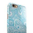 Light Blue Paisley Floral iPhone 6/6s or 6/6s Plus 2-Piece Hybrid INK-Fuzed Case