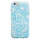 Light Blue Paisley Floral iPhone 6/6s or 6/6s Plus 2-Piece Hybrid INK-Fuzed Case