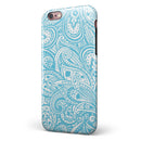 Light Blue Paisley Floral iPhone 6/6s or 6/6s Plus 2-Piece Hybrid INK-Fuzed Case