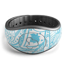 Light Blue Paisley Floral - Decal Skin Wrap Kit for the Disney Magic Band