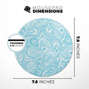 Light Blue Paisley Floral// WaterProof Rubber Foam Backed Anti-Slip Mouse Pad for Home Work Office or Gaming Computer Desk