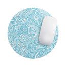 Light Blue Paisley Floral// WaterProof Rubber Foam Backed Anti-Slip Mouse Pad for Home Work Office or Gaming Computer Desk