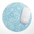 Light Blue Paisley Floral// WaterProof Rubber Foam Backed Anti-Slip Mouse Pad for Home Work Office or Gaming Computer Desk