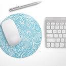 Light Blue Paisley Floral// WaterProof Rubber Foam Backed Anti-Slip Mouse Pad for Home Work Office or Gaming Computer Desk