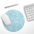 Light Blue Paisley Floral// WaterProof Rubber Foam Backed Anti-Slip Mouse Pad for Home Work Office or Gaming Computer Desk