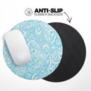 Light Blue Paisley Floral// WaterProof Rubber Foam Backed Anti-Slip Mouse Pad for Home Work Office or Gaming Computer Desk